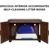 Arf Pets Cat Litter Box Enclosure Furniture, Large Wooden Cabinet