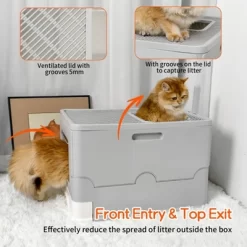 Artloge Extra Large Enclosed Cat Litter Box Foldable Cats Kitten Toilet Box Anti-Splashing Design With Top Exit Front Entry Litter & Litter Scoop -BlueBuffalo Sales Store GUEST 22991641 a20e 4a29 a098 cd301542ab40