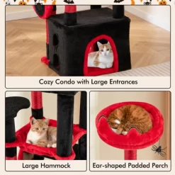 Costway 52" Gothic Cat Tree With Plush Perch & Condo Hammock& Hanging Spider Toy -BlueBuffalo Sales Store GUEST 22ed2e29 24f4 4d2c b190 0ac29286efd3