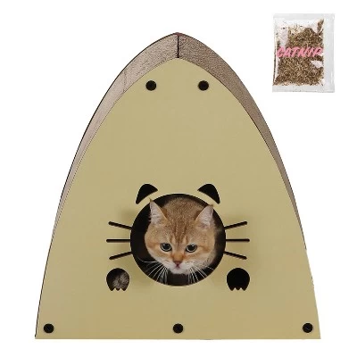 THE LICKER STORE Koko Modern Cardboard Triangle Cat Cave Scratcher With Catnip 7 THE LICKER STORE Koko Modern Cardboard Triangle Cat Cave Scratcher With Catnip - Image 7