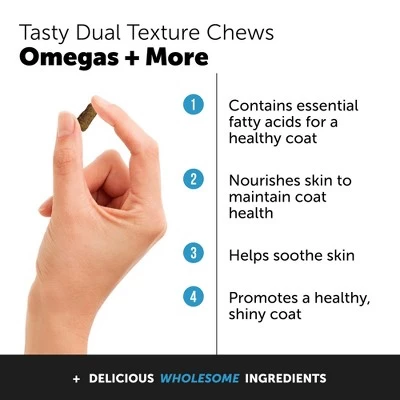 Skin & Coat Dual Texture Chews For Cats - Chicken Flavor, 3.7 Oz 1 Skin & Coat Dual Texture Chews For Cats - Chicken Flavor, 3.7 Oz