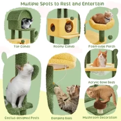 Yaheetech 68.5inch Oasis-themed Cat Tree Cat Tower, Green -BlueBuffalo Sales Store GUEST 24773b8b 5ff7 4cc6 8b8e 58f171b275b1