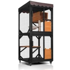 Aivituvin Wooden Cat Catio With Wheels| Scratching Post|Roof Tarp-AIR7014 -BlueBuffalo Sales Store GUEST 24ae447f 91fb 497f a92e c8de1fc58549