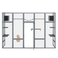 DOMETOUR Wooden Cat Enclosure With 6 Jumping Platforms, 2 Cat Condos, Cat Bridge And Scratching Board 22 DOMETOUR Wooden Cat Enclosure With 6 Jumping Platforms, 2 Cat Condos, Cat Bridge And Scratching Board -BlueBuffalo Sales Store GUEST 24af781d 6d9f 4598 a248 b74d99d555c0