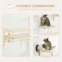 6-pc Modern Cat Wall Shelves For Indoor Cats, Height Adjustable Jumping Platforms & Cat Hammock Cat Climbing Shelf Set, Cream -BlueBuffalo Sales Store GUEST 2583906f 4ea9 4e70 8fcf 1a7dfefd3a5f