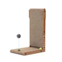 Lyngins Cat Scratching Board For Small To Large Cat,Cat Scratching Pad With Bell And Built-in Toy,Cat Scratchers For Indoor Cats,Brown