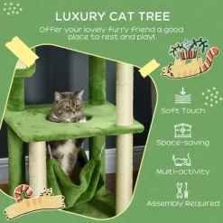 Multipet 56" Cat Tree For Indoor Cats With Hammock, Cat Tower, Scratching Post, Platforms, Play Ball And Anti-tipping Device