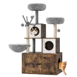 54.3-Inch Cat Tree With Litter Box Enclosure 2-in-1 Modern Cat Tower With Cat Condo -BlueBuffalo Sales Store GUEST 25da57da 8cbf 4b9a a193 fb72f21e3777
