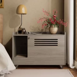 Cat Litter Box Enclosure, Hidden Litter Box Furniture With Wheels, Pet House Decorative Side End Table, Flip-Down Opening Litter Box Cabinet -BlueBuffalo Sales Store GUEST 263ae5c1 64da 4514 a795 b7eaab3c4687