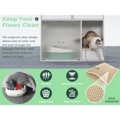 ATJafurn Cat Litter Box Enclosure, 37.4'' Furniture Style Hidden Litter Box Cat Cabinet With Storage For Large Cats White -BlueBuffalo Sales Store GUEST 273ebc62 0ccc 4c2d 8f3f 48efb8f98d23