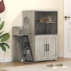 Modern Cat Litter Box Enclosure With Platform, Double Layer Hidden Litter Box, Indoor Washroom, Villa Cat House With Ladder 18 Modern Cat Litter Box Enclosure With Platform, Double Layer Hidden Litter Box, Indoor Washroom, Villa Cat House With Ladder -BlueBuffalo Sales Store GUEST 2749c2d0 fafc 4eb0 a57c d6e6a778dea9