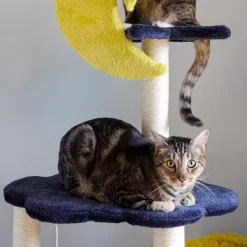 Aurora 3-Tier Modern Sisal Moon And Stars Cat Tree With Scratching Posts, Basket, And Fuzzy Bell Toys -BlueBuffalo Sales Store GUEST 2792f59f 0636 4bfe a180 0a293a95e6c6