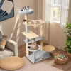 Costway Cat Tree Tower W/ Jumping Platforms Plush Climbing Activity Tower For Small Large Cats And Kittens