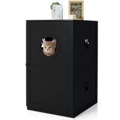 Costway 2-tier Litter Box Enclosure Furniture Hidden Cat House W/ Anti-toppling Device 18 Costway 2-tier Litter Box Enclosure Furniture Hidden Cat House W/ Anti-toppling Device -BlueBuffalo Sales Store GUEST 2898839c 43d6 4151 9420 4385798aa1cf
