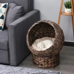 FURNIinspire Pet Crates And Houses Cat Bed With Cushions, Cat Basket Bed, High Cat House, Comfy Kitty Basket House, Gray, 16.5"*19.75"*23.5" -BlueBuffalo Sales Store GUEST 293b4e3a 0af0 4424 9336 9acb00d2ff70