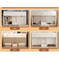 ATJafurn Cat Litter Box Enclosure For 2 Cats, 61.4'' Furniture Style Double Hidden Kitten Litter Box Cat Cabinet With Storage For Large Cats -BlueBuffalo Sales Store GUEST 29549098 0e39 42f6 92ac 72ae8366b506