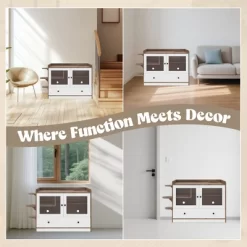 YOOCOZZ Cat Litter Box Enclosure, With Drawer And Stairs, Used For Bedroom, Cat Cabinet Side Table For Living Room -BlueBuffalo Sales Store GUEST 29702667 ca2b 4eb0 9c50 157597a4dc56 1