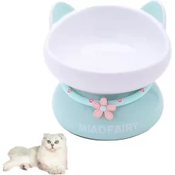 Fairyland™ - Ceramic Cat Bowl With Raised Stand, Cute Ear Design & Anti-Slip Base – Elevated Pet Food & Water Dish For Cats And Small Pets
