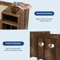 Modern Cat Litter Box Enclosure Furniture - Hidden Cabinet W/Storage, Dog-Proof Design & Double Doors, 33.9" Wooden End Table/Washroom -BlueBuffalo Sales Store GUEST 2a16430d 216f 47d6 9d38 dc08d2ac543c