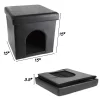 Pet Adobe Multipurpose Pet House Ottoman – 15" X 15" X 15", Black