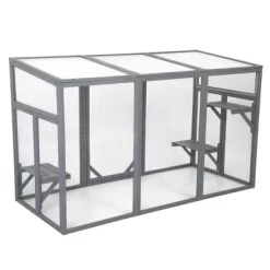 Resenkos Large 3-Level Cat Catio With Lock, Sunroof, & Spacious Run, Outdoor Pet Home, Gray -BlueBuffalo Sales Store GUEST 2a9e0dbf e8e2 4817 88b1 73c98f072d4f
