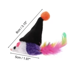 Unique Bargains Mouse Shape Cat Teaser Toys With Feather 1 Pc