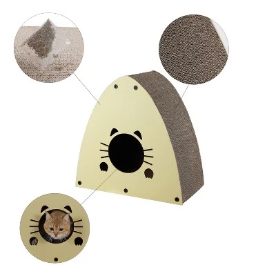 THE LICKER STORE Koko Modern Cardboard Triangle Cat Cave Scratcher With Catnip 4 THE LICKER STORE Koko Modern Cardboard Triangle Cat Cave Scratcher With Catnip - Image 4