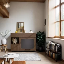 DSVIMOY Cat Litter Box Enclosure, Hidden Cat House With Storage, Furniture Style Multi-Use Cat Litter Box House, Walnut, 35.5"*16.3"*27.2" -BlueBuffalo Sales Store GUEST 2be82e37 28f1 4d7a a054 1be2acf6e7a8