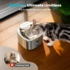 Oneisall PW04 Wireless Cat Fountain: 3.5L Stainless Steel, Battery Operated, Cordless, Rechargeable – Pet Water Dispenser（w/3Filters)