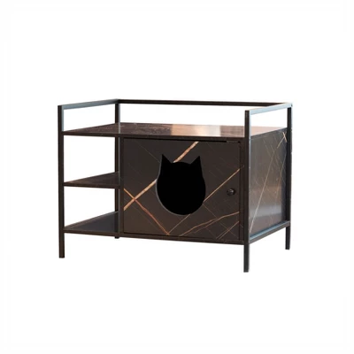 Gulches Cat Litter Box Furniture Hidden Litterbox Enclosures,Hidden Litter Box That Provides Additional Storage Space,Black 8 Gulches Cat Litter Box Furniture Hidden Litterbox Enclosures,Hidden Litter Box That Provides Additional Storage Space,Black - Image 8