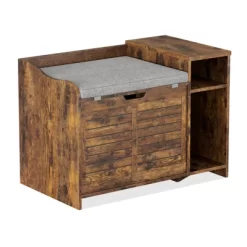 Cat Litter Box Enclosure With Top Opening & Cushion, Wooden Cat Washroom Furniture With Storage – 23" L X 19" W X 16" H, Grey -BlueBuffalo Sales Store GUEST 2ca42bb3 b1da 42d0 b19b 8bffcbfd7a5b