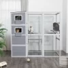 AZL1 Life Concept Pet Crates And Houses Large Multi Level Cat Enclosure With Spacious Activity Area Fun Jumping Platforms, Gray, 76.2"*33.5"*70"