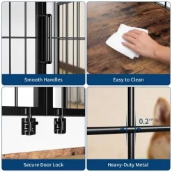 Multi-Functional Dog Crate Furniture - Cat Scratching Post, Resting Platform, Rotating Food Bowl, 2 In 1 Wood & Metal Pet Kennel Cage For Homes -BlueBuffalo Sales Store GUEST 2cba3758 45f4 4971 9b1c e8a426d3169b