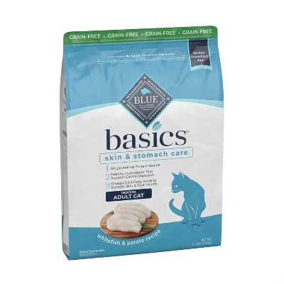 Blue Buffalo Basics Skin & Stomach Care Grain Free Natural Indoor With Fish & Potato Adult Dry Cat Food - 11lbs 5 Blue Buffalo Basics Skin & Stomach Care Grain Free Natural Indoor With Fish & Potato Adult Dry Cat Food - 11lbs - Image 5