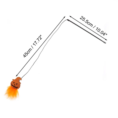 Unique Bargains Pumpkin Pattern Cat Playing Rod Black Orange 1 Pc 1 Unique Bargains Pumpkin Pattern Cat Playing Rod Black Orange 1 Pc