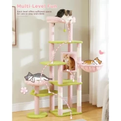 QuestaPack 59" Flower Cat Tree, Scratching Post, And 2 Perches, Pink -BlueBuffalo Sales Store GUEST 2d152267 2e47 4079 9c5c c63b759dd1dd
