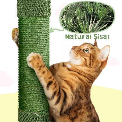 Yaheetech 48.5inch Oasis-themed Cat Tree Cat Tower, Green 5 Yaheetech 48.5inch Oasis-themed Cat Tree Cat Tower, Green - Image 5