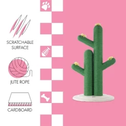 Socorro Modern Jute Double-Cactus Cat Scratching Post With Flower Toys -BlueBuffalo Sales Store GUEST 2db9eadf a4ad 4532 bc44 68ab52aa4a8e