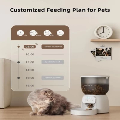 SEVOBAL Pet Bowl 4L Capacity Smart Food Dispenser For Cats And Small Dogs, Hands Free For Pet Owned Family In Daily Life, White, 9.45"*7.87"*7.87" 3 SEVOBAL Pet Bowl 4L Capacity Smart Food Dispenser For Cats And Small Dogs, Hands Free For Pet Owned Family In Daily Life, White, 9.45"*7.87"*7.87" - Image 3