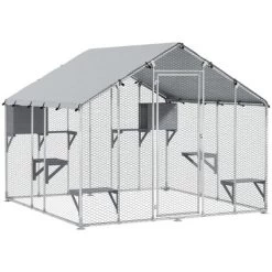 PawHut Catio Outdoor Cat Enclosure, 94.5" Extra Large Walk-in Cat House With Waterproof Cover, 2 Resting Boxes, 7 Jumping Platforms, For 5 Kittens -BlueBuffalo Sales Store GUEST 2e2252c7 36a3 43ad a870 43a6589007c8