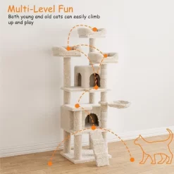 Cat Tree,Multi-Level Large Cat Tree For Large Kitties,Cozy Plush ?Pussycat Perches,Activity Center With Scratching Posts Stand House Condo -BlueBuffalo Sales Store GUEST 2e24bd79 4e5d 4ff7 8307 bb52968a5251