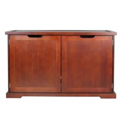 Merry Products Pet Cat Litter Box Washroom Storage Bench Box With Removable Partition Wall And Cat Entrance, 1 White And 1 Walnut -BlueBuffalo Sales Store GUEST 2ea9f44e 8269 4ff0 bb96 799b814deed7