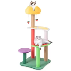 Tangkula 45" Tall Cat Tree W/ Plush Padded Top Perch Fruit-Shaped Platforms Dangling Balls -BlueBuffalo Sales Store GUEST 2ed1e225 61f6 439c adea 8939d282bff6