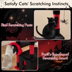 Costway 52" Gothic Cat Tree With Plush Perch & Condo Hammock& Hanging Spider Toy -BlueBuffalo Sales Store GUEST 2f15c863 929c 4bb4 81d6 9413044c5f85