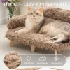 Boersma Elevated Cat Bed – Wooden Pet Sofa With Washable Cover For Cats & Small To Medium Dogs, Modern Indoor Pet Furniture