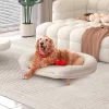EROMMY Set Of 2 Pet Beds For Medium Dogs And Cats, Foam Sofa With Removable Plush Cover