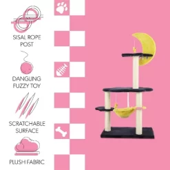 Aurora 3-Tier Modern Sisal Moon And Stars Cat Tree With Scratching Posts, Basket, And Fuzzy Bell Toys -BlueBuffalo Sales Store GUEST 2f8b80a9 55bb 4bde b49c 4012eb4ee445