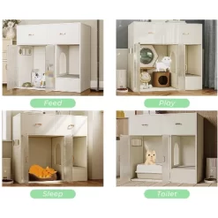 ATJafurn Cat Litter Box Enclosure, 37.4'' Furniture Style Hidden Litter Box Cat Cabinet With Storage For Large Cats White -BlueBuffalo Sales Store GUEST 2f9783f0 bbdf 4850 af37 d238bbe4fa78