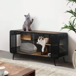 Chery Life 55.12 "L X 22.83"W X 29.92"H Spacious Cat House With Tempered Glass, Black -BlueBuffalo Sales Store GUEST 2fe4de0c b0ea 4cbe ae10 64732f34dea7