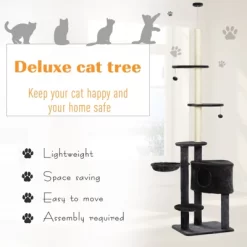 MaseiKar Adjustable Height Floor-To-Ceiling Vertical Cat Tree With Carpet Platforms, Condo & Rope Scratching Areas, Dark Grey -BlueBuffalo Sales Store GUEST 30b73114 f7ef 48b3 8bd5 e493acdfa8a8